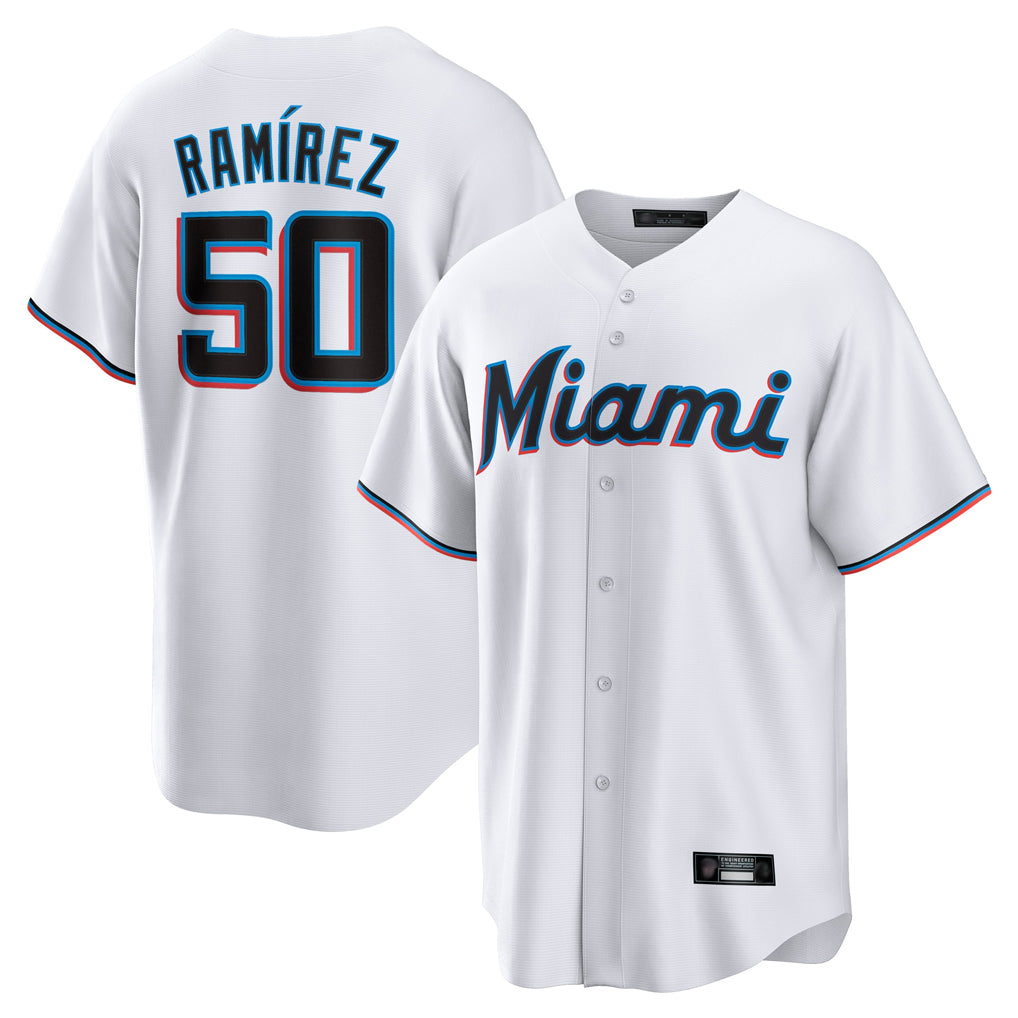 Seanshop M.Marlins #50 Agustin Ramirez Player White  Home Game Stitched Jerseys
