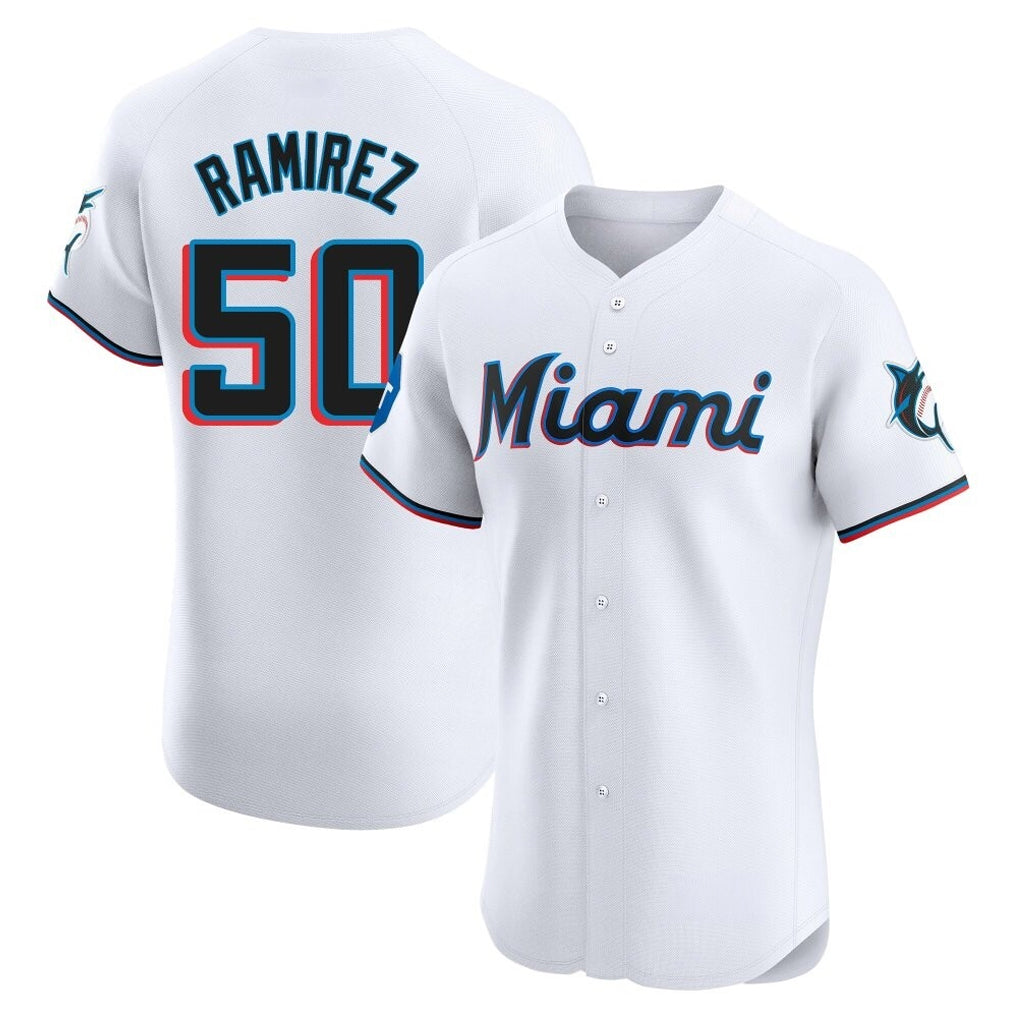 Seanshop M.Marlins #50 Agustin Ramirez Player White  Home Limited Elite Stitched Jerseys