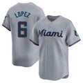 Seanshop M.Marlins #6 Otto Lopez Player Gray Home Limited Stitched Jerseys
