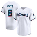 Seanshop M.Marlins #6 Otto Lopez Player White  Home Limited Stitched Jerseys