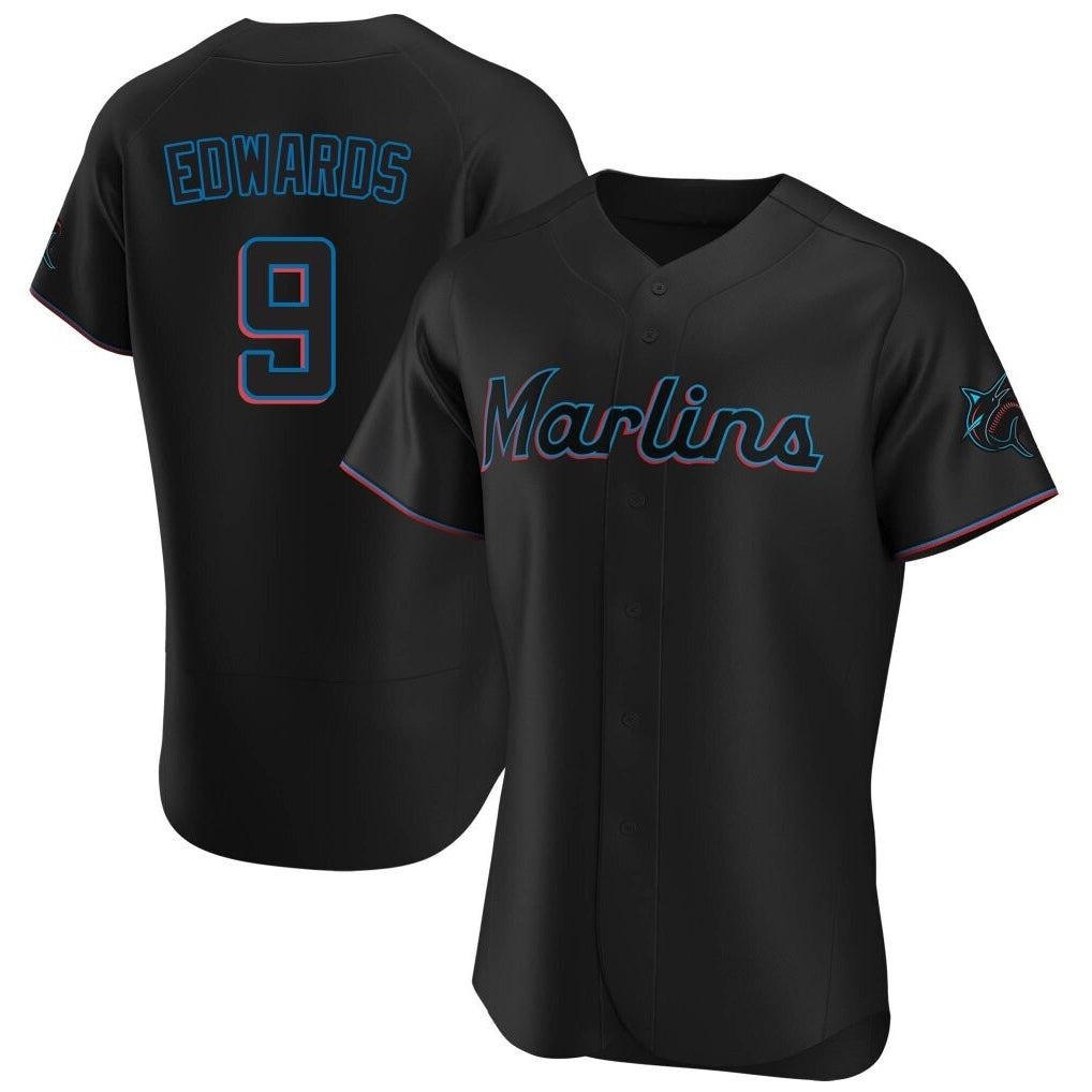 Seanshop M.Marlins #9 Xavier Edwards Player Black Home Limited Elite Stitched Jerseys