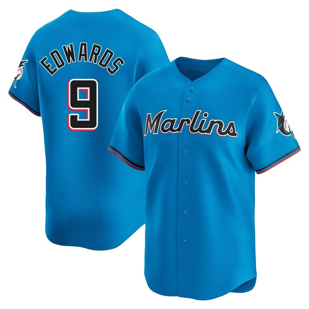 Seanshop M.Marlins #9 Xavier Edwards Player Blue Home Limited Stitched Jerseys
