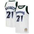 Seanshop M.Timberwolves #21 Kevin Garnett Mitchell & Ness White Hardwood Classics Swingman Stitched Jerseys