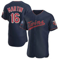 Seanshop M.Twins #16 Austin Martin Player Navy 60th Home Limited Elite Stitched Jerseys