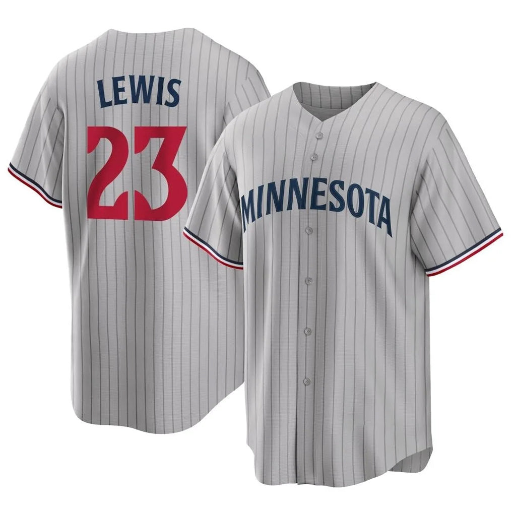 Seanshop M.Twins #23 Royce Lewis Player Gray Game Limited Home Stitched Jerseys
