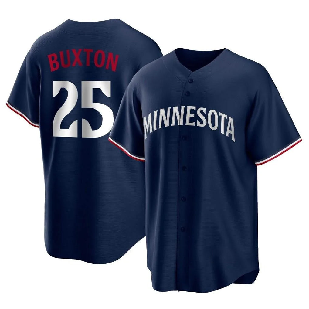 Seanshop M.Twins #25 Byron Buxton Player Navy Replica Alternate Home Stitched Jerseys