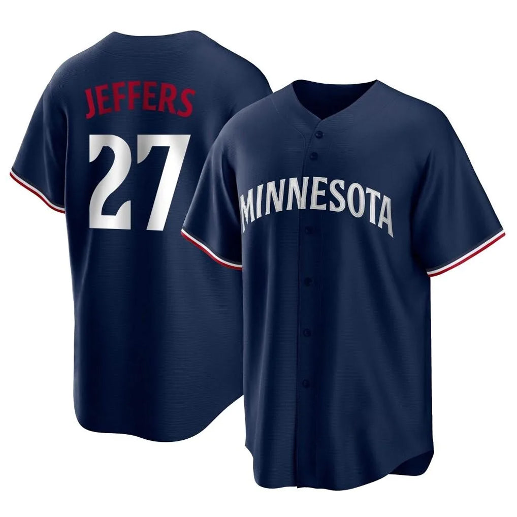 Seanshop M.Twins #27 Ryan Jeffers Player Navy Replica Alternate Home Stitched Jerseys