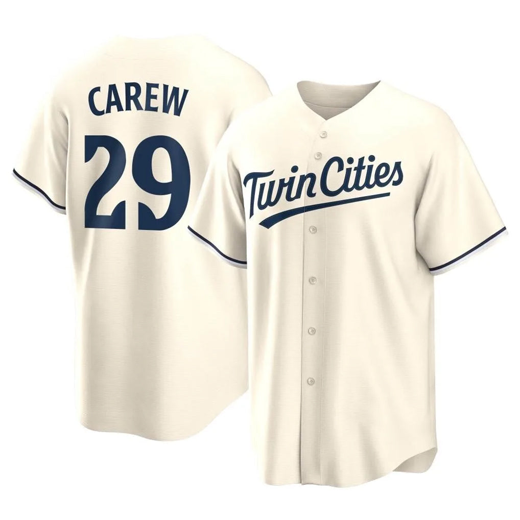 Seanshop M.Twins #29 Rod Carew Player Cream Game Limited Home Stitched Jerseys