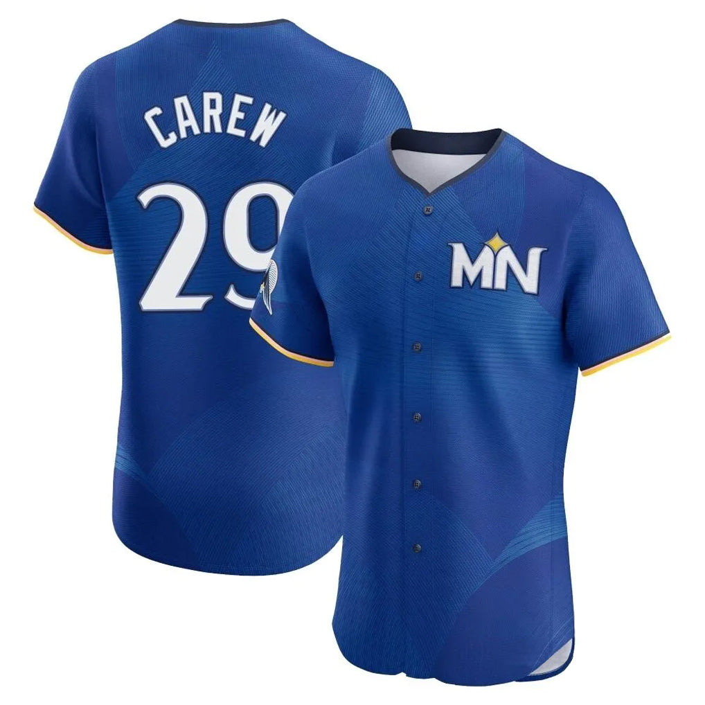Seanshop M.Twins #29 Rod Carew Player Royal City Connect Limited Elite Home Stitched Jerseys