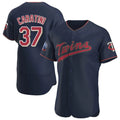 Seanshop M.Twins #37 Victor Caratini Player Navy 60th Home Limited Elite Stitched Jerseys