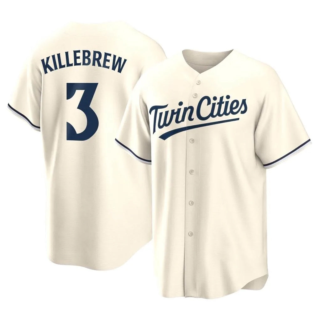 Seanshop M.Twins #3 Harmon Killebrew Player Cream Game Limited Home Stitched Jerseys
