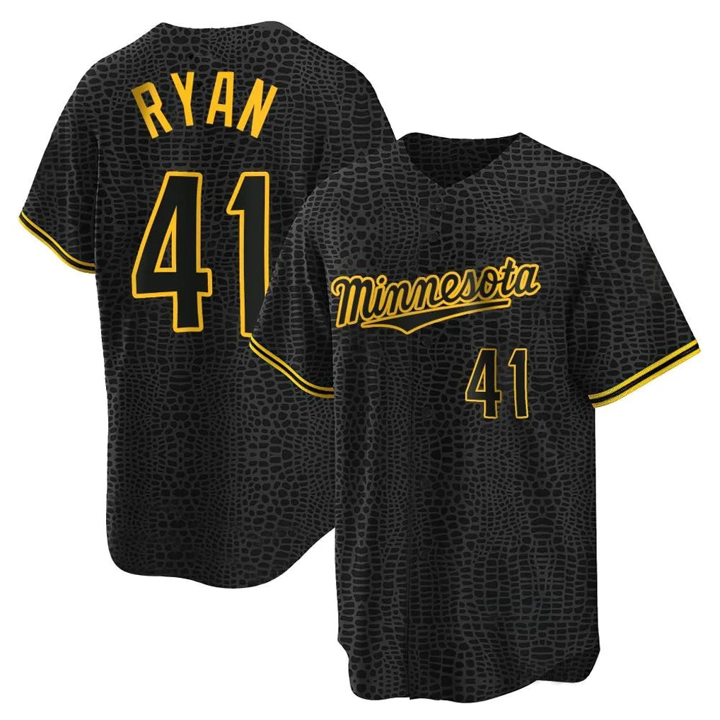 Seanshop M.Twins #41 Joe Ryan Player Black Snake Skin City Home Game Stitched Jerseys