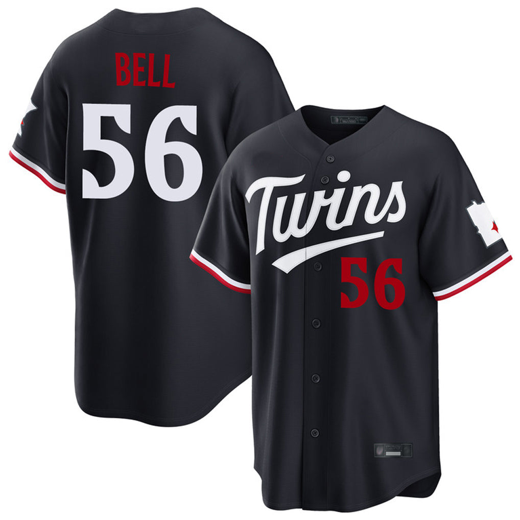 Seanshop M.Twins #56 Josh Bell Player Navy Home Game Stitched Jerseys