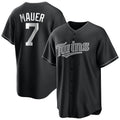 Seanshop M.Twins #7 Joe Mauer Player Black Home Game Stitched Jerseys