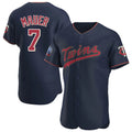 Seanshop M.Twins #7 Joe Mauer Player Navy 60th Home Limited Elite Stitched Jerseys