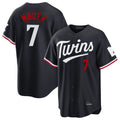 Seanshop M.Twins #7 Joe Mauer Player Navy Home Game Stitched Jerseys