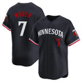 Seanshop M.Twins #7 Joe Mauer Player Navy Home Limited Stitched Jerseys
