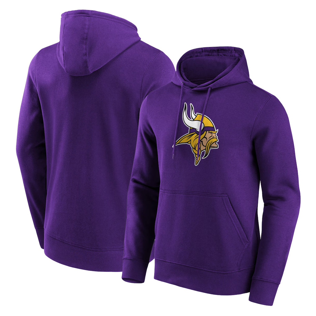 Seanshop M.Vikings Purple LOGO Pullover Hoodies Home Game Blank Player Stitched Jerseys