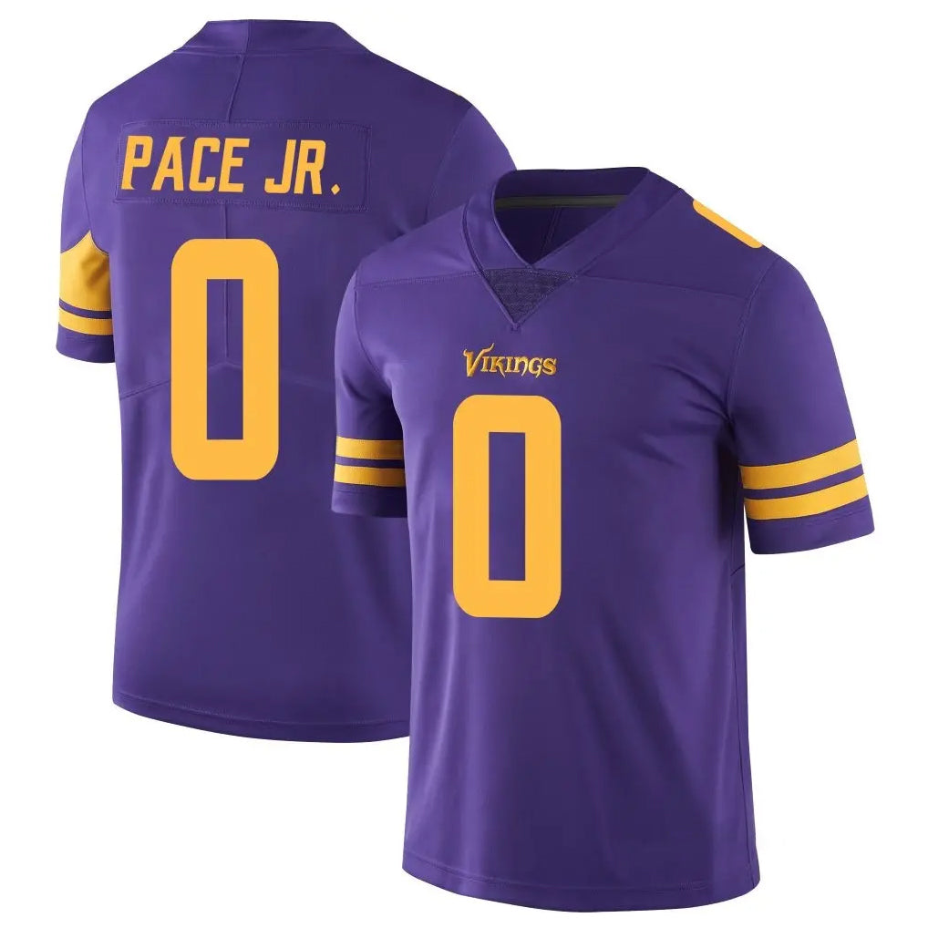 Seanshop M.Vikings #0 Ivan Pace Jr. Player Purple Limited Color Rush Home Game Stitched Jerseys