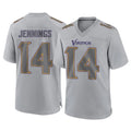 Seanshop M.Vikings #14 Jauan Jennings Player Gray Atmosphere Fashion Home Game Stitched Jerseys