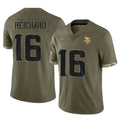 Seanshop M.Vikings #16 Will Reichard Player Olive Salute To Service Limited Stitched Jerseys