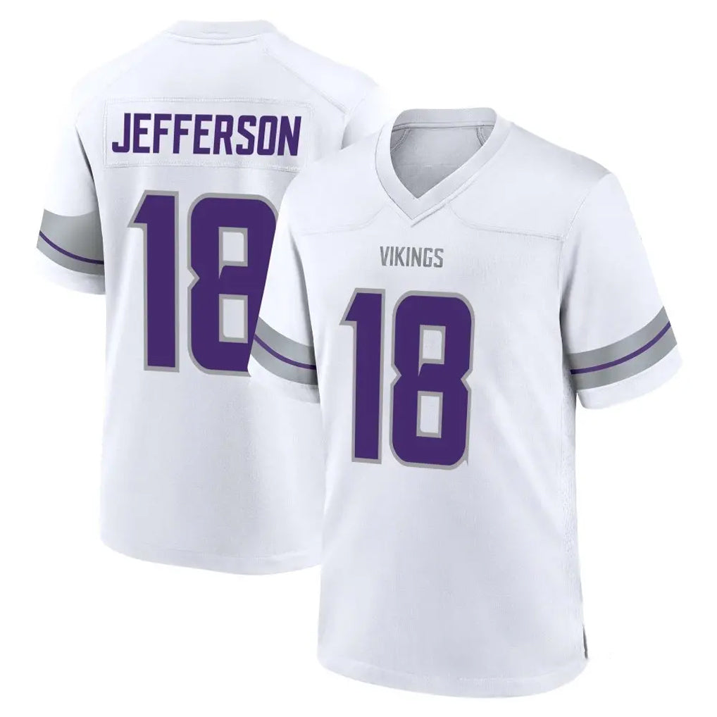 Seanshop M.Vikings #18 Justin Jefferson Player White Alternate Home Game Stitched Jerseys