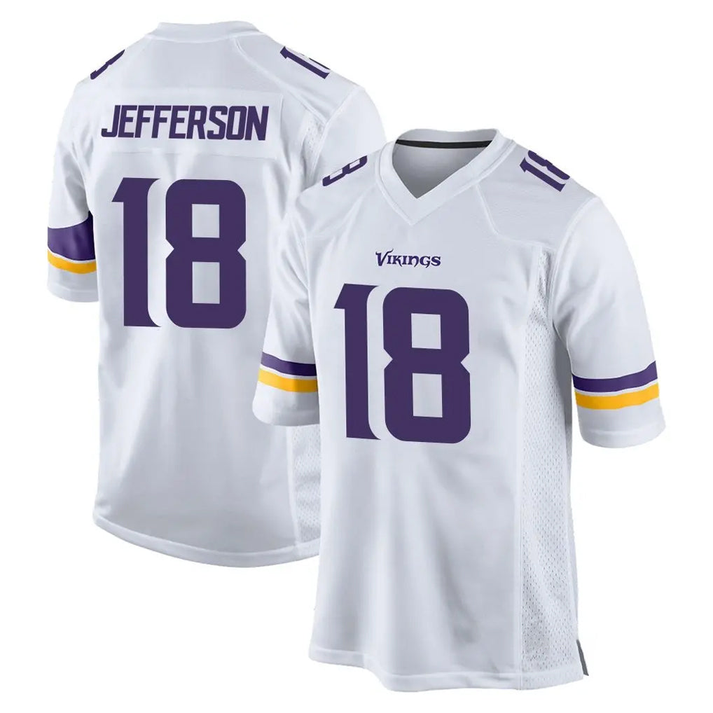 Seanshop M.Vikings #18 Justin Jefferson Player White Home Game Stitched Jerseys