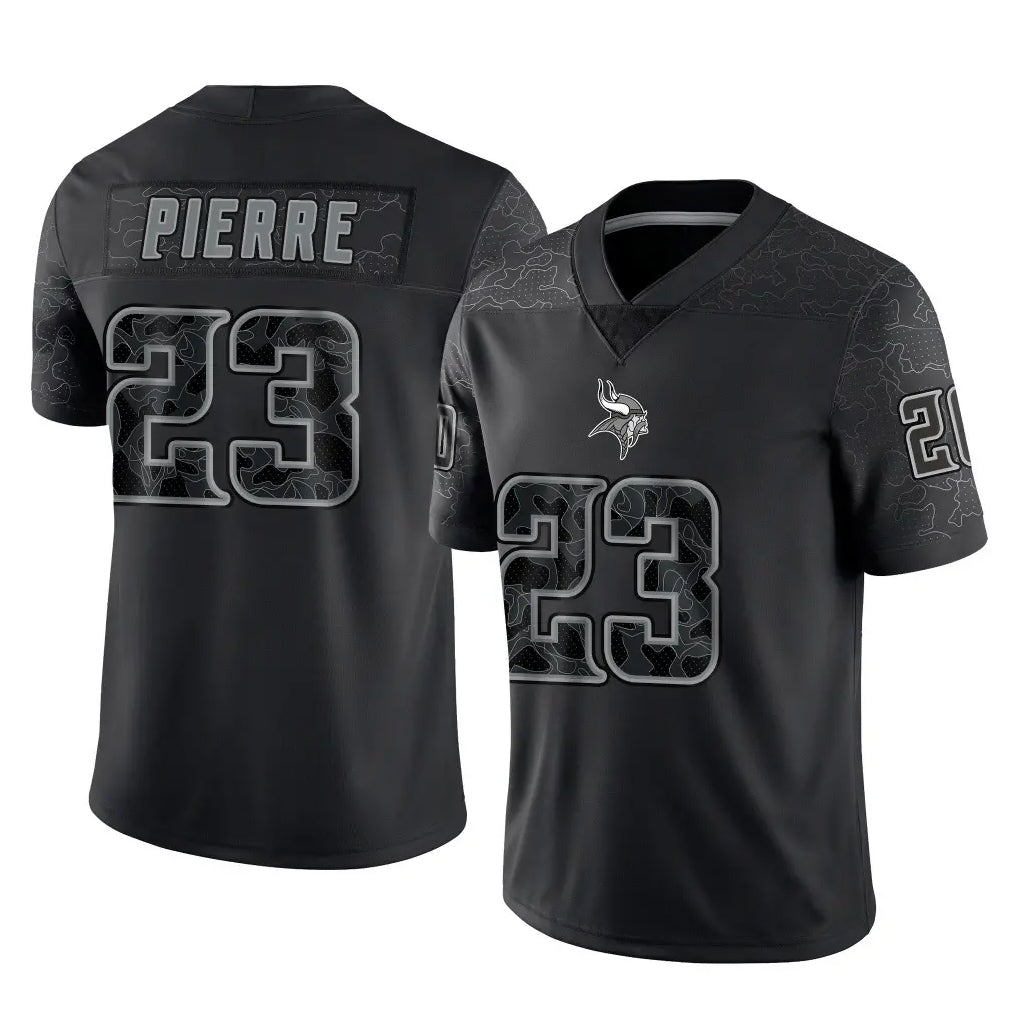 Seanshop M.Vikings #23 James Pierre Player Black Reflective LImited Home Game Stitched Jerseys
