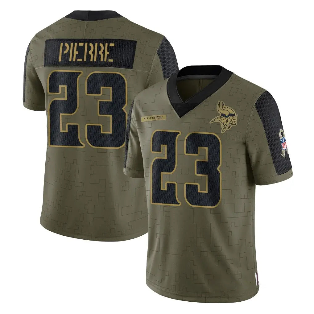 Seanshop M.Vikings #23 James Pierre Player Olive Salute To Service Limited Game Stitched Jerseys