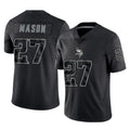 Seanshop M.Vikings #27 Jordan Mason Player Black Reflective LImited Home Game Stitched Jerseys