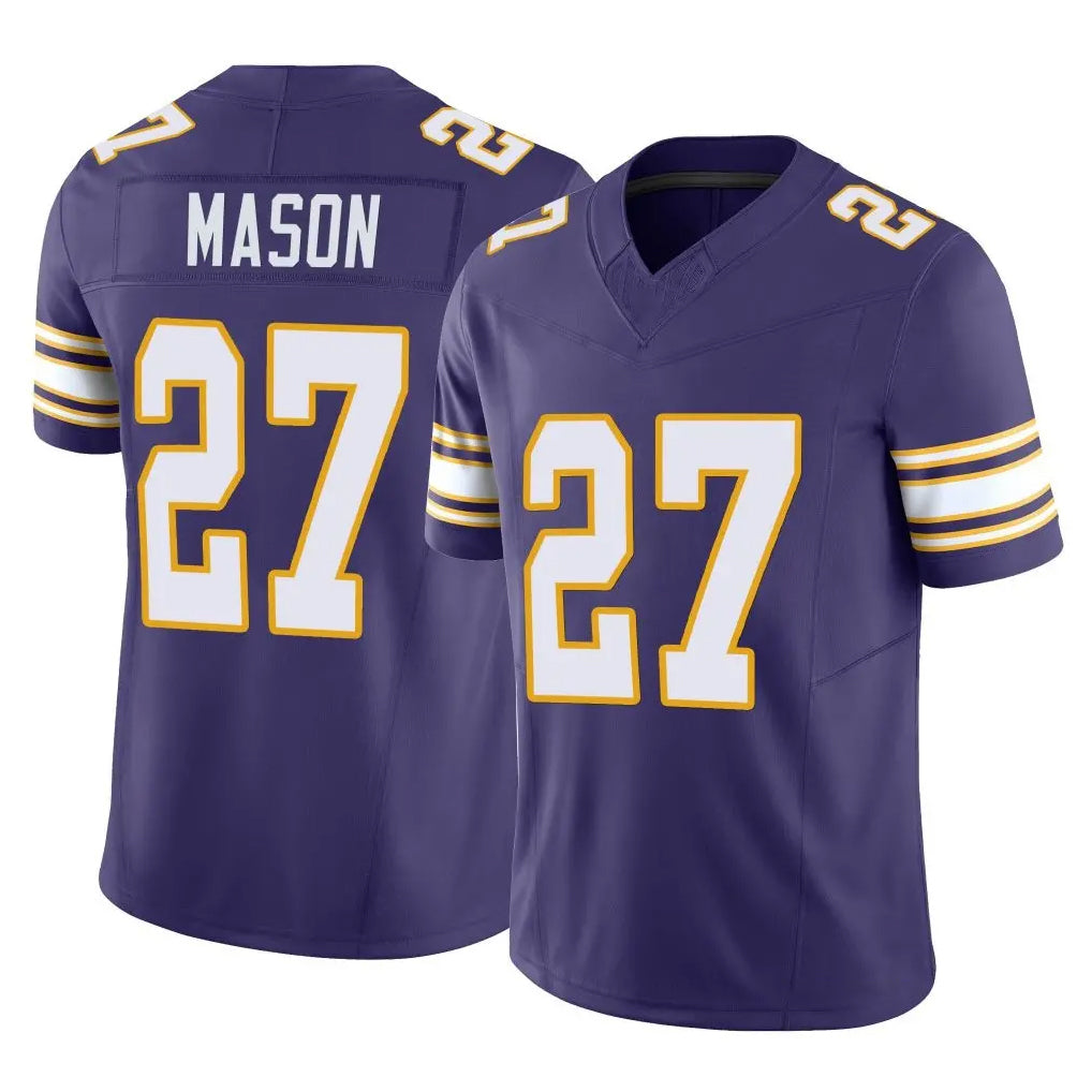 Seanshop M.Vikings #27 Jordan Mason Player Purple Limited Classic Vapor F.U.S.E. Home Game Stitched Jerseys