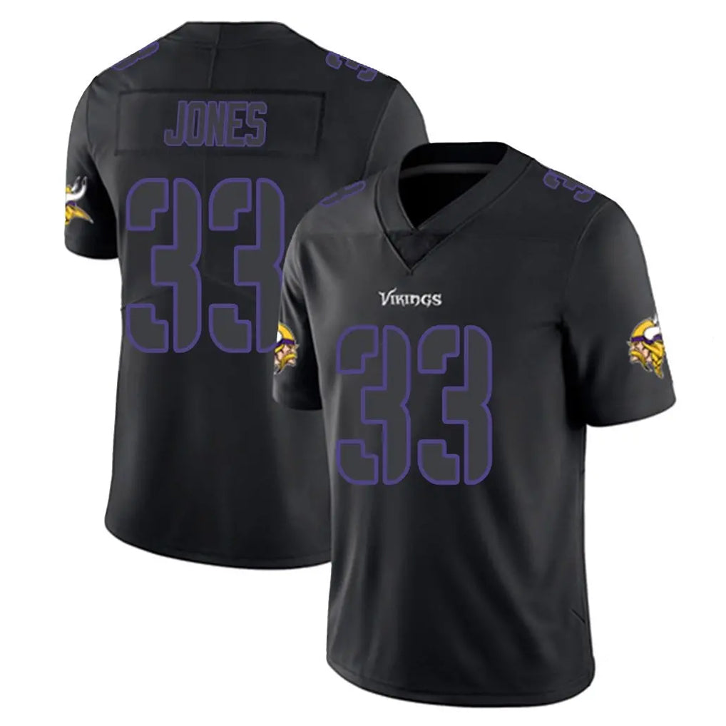 Seanshop M.Vikings #33 Aaron Jones Sr. Player Black Impact LImited Home Game Stitched Jerseys