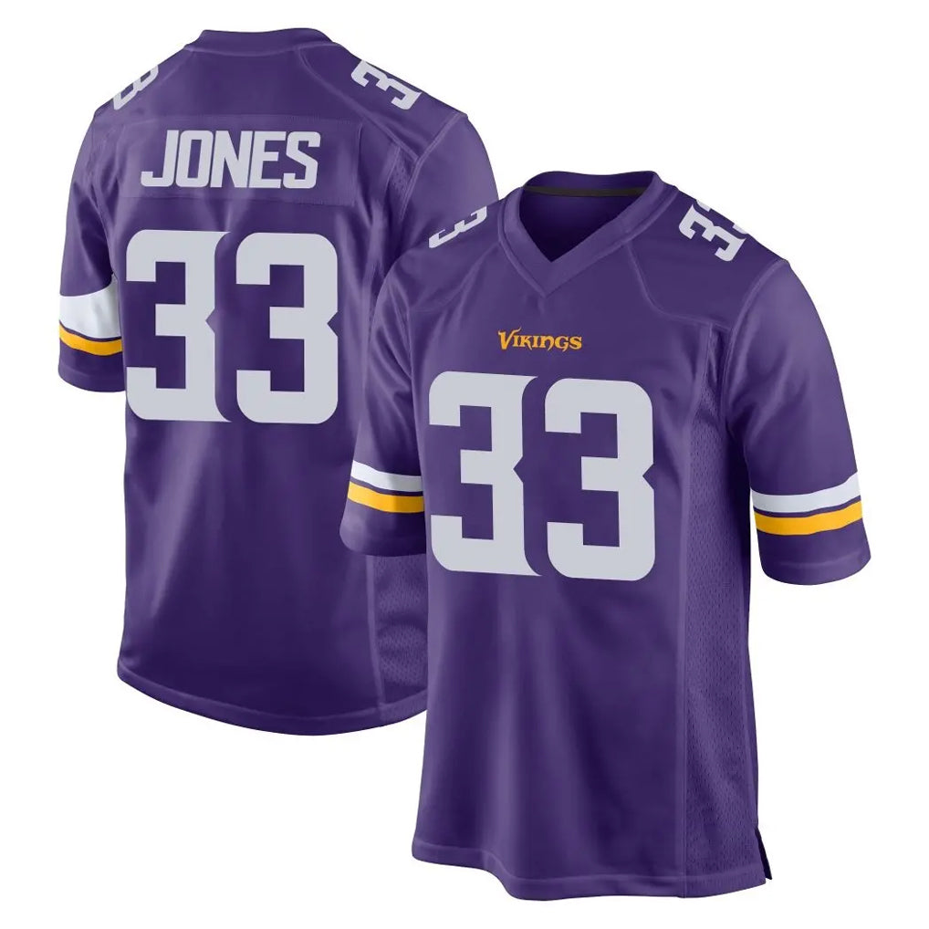 Seanshop M.Vikings #33 Aaron Jones Sr. Player Purple Home Game Stitched Jerseys