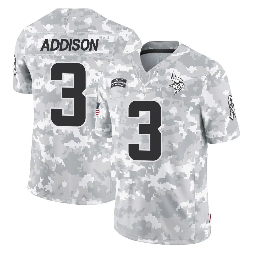 Seanshop M.Vikings #3 Jordan Addison Player Arctic Camo Salute To Service Limited Game Stitched Jerseys
