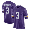 Seanshop M.Vikings #3 Jordan Addison Player Purple Home Game Stitched Jerseys