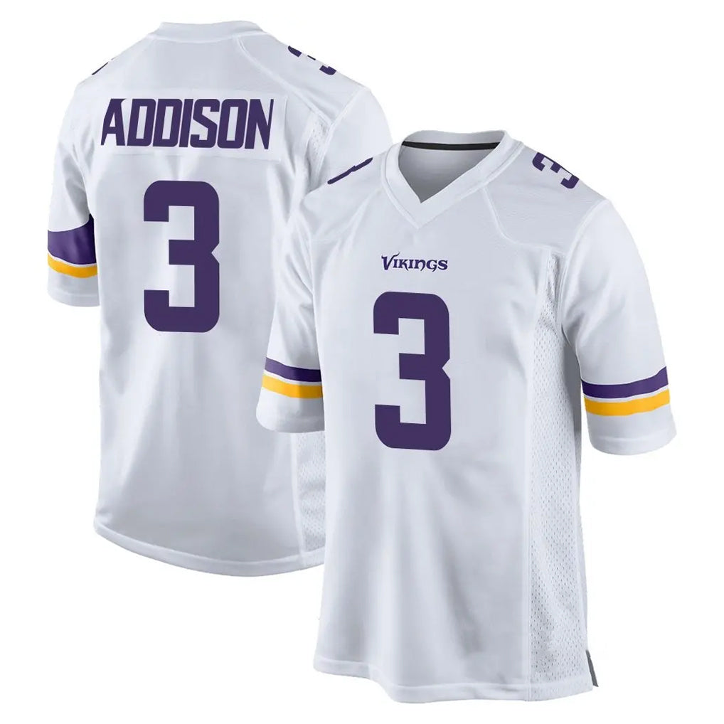 Seanshop M.Vikings #3 Jordan Addison Player White Home Game Stitched Jerseys