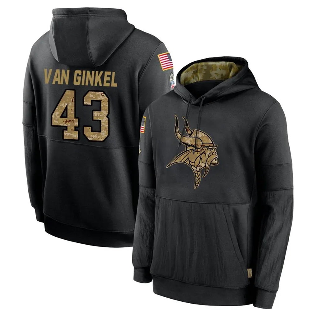 Seanshop M.Vikings #43 Andrew Van Ginkel Player Black Salute to Service Hoodies Limited Game Stitched Jerseys