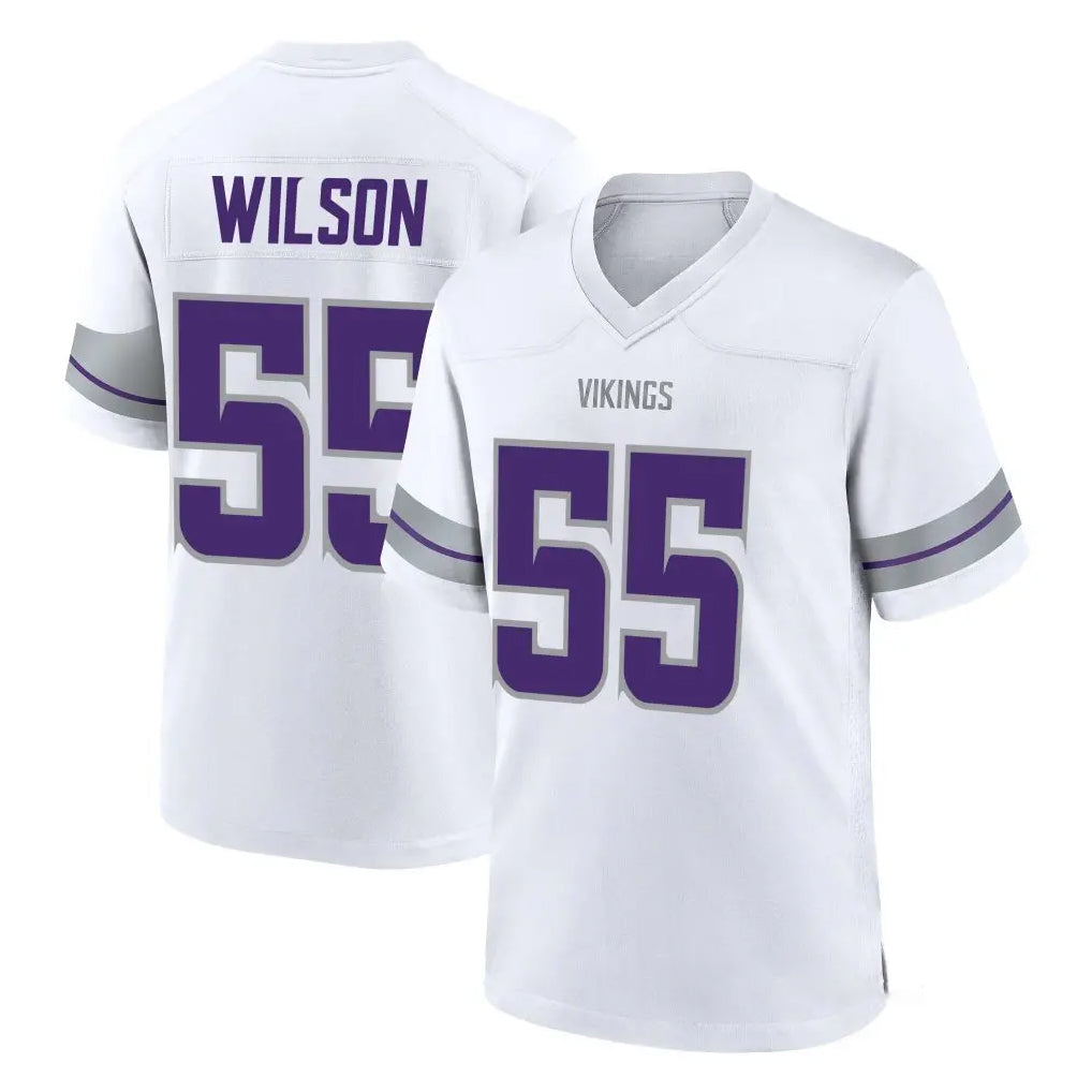 Seanshop M.Vikings #55 Eric Wilson Player White Alternate Home Game Stitched Jerseys