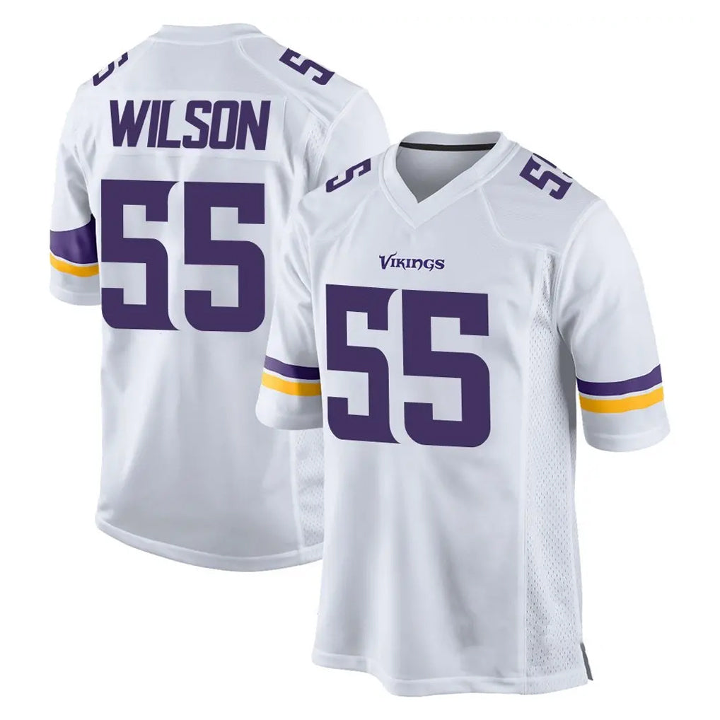 Seanshop M.Vikings #55 Eric Wilson Player White Home Game Stitched Jerseys