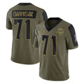 Seanshop M.Vikings #71 Christian Darrisaw Player Olive Salute To Service Limited Game Stitched Jerseys