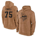 Seanshop M.Vikings #75 Brian O'Neill Player Brown Salute to Service Pullover Hoodies Limited Game Stitched Jerseys