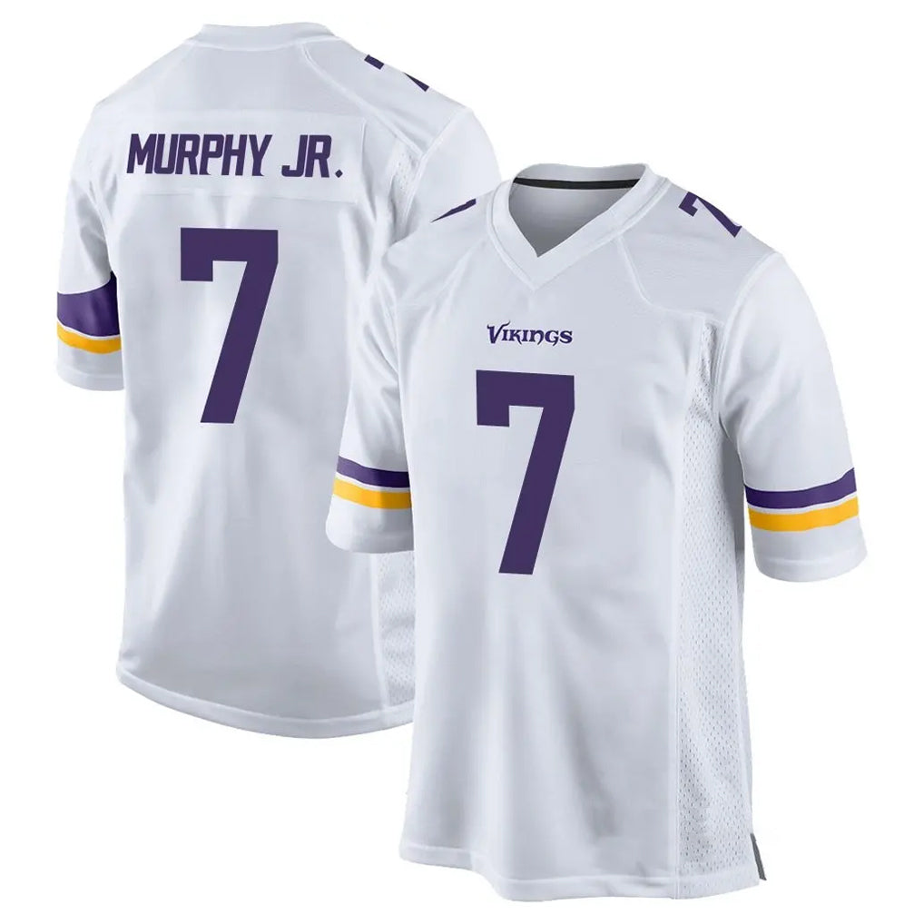 Seanshop M.Vikings #7 Byron Murphy Jr. Player White Home Game Stitched Jerseys