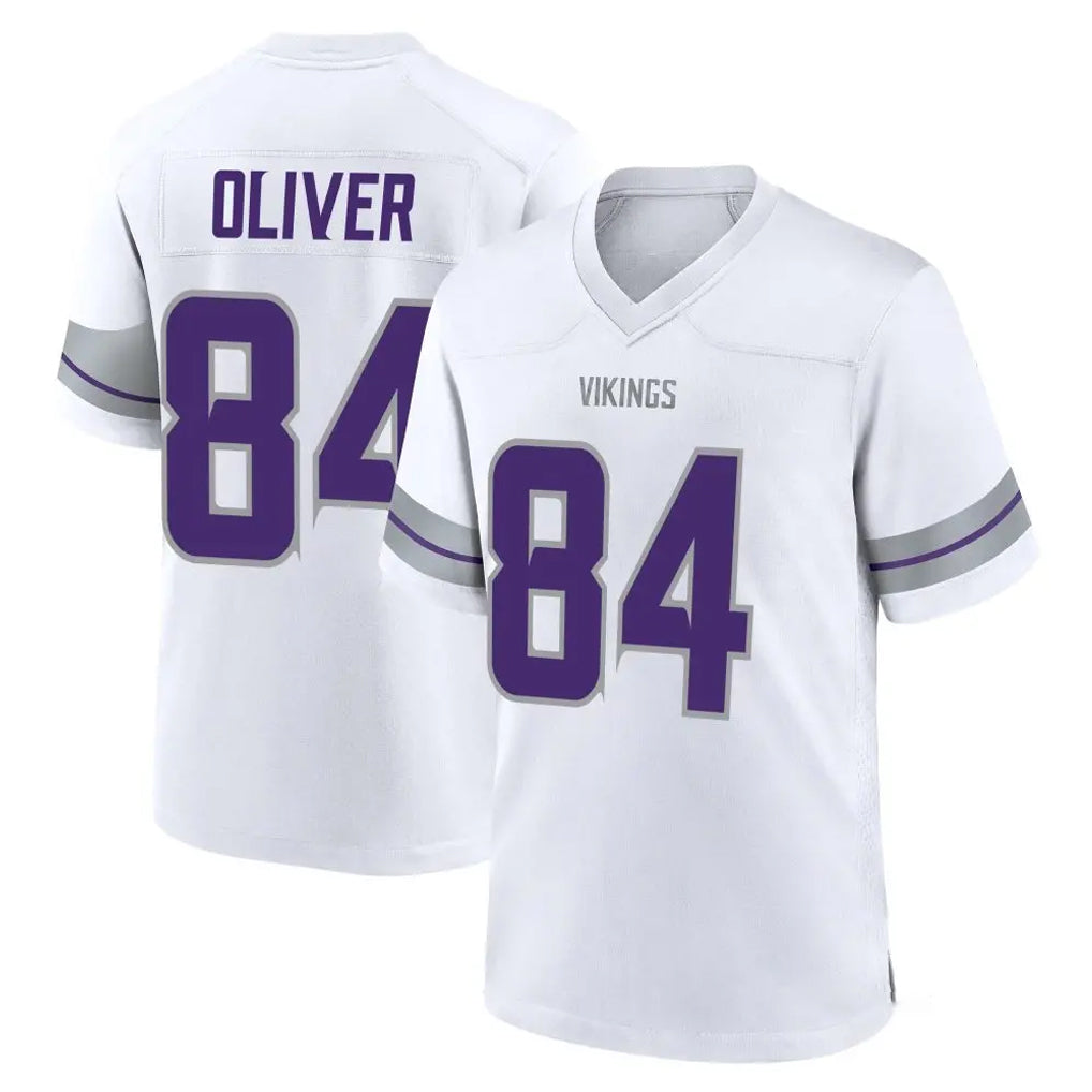Seanshop M.Vikings #84 Josh Oliver Player White Alternate Home Game Stitched Jerseys