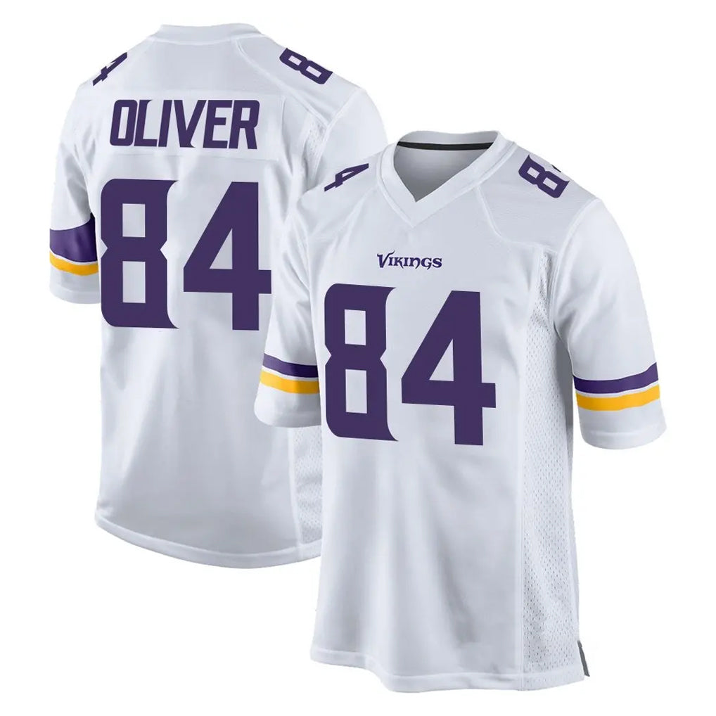 Seanshop M.Vikings #84 Josh Oliver Player White Home Game Stitched Jerseys