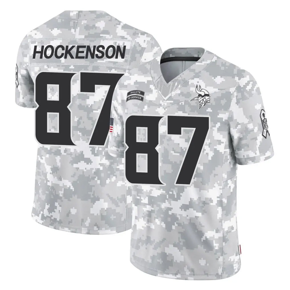 Seanshop M.Vikings #87 T.J. Hockenson Player Arctic Camo Salute To Service Limited Game Stitched Jerseys