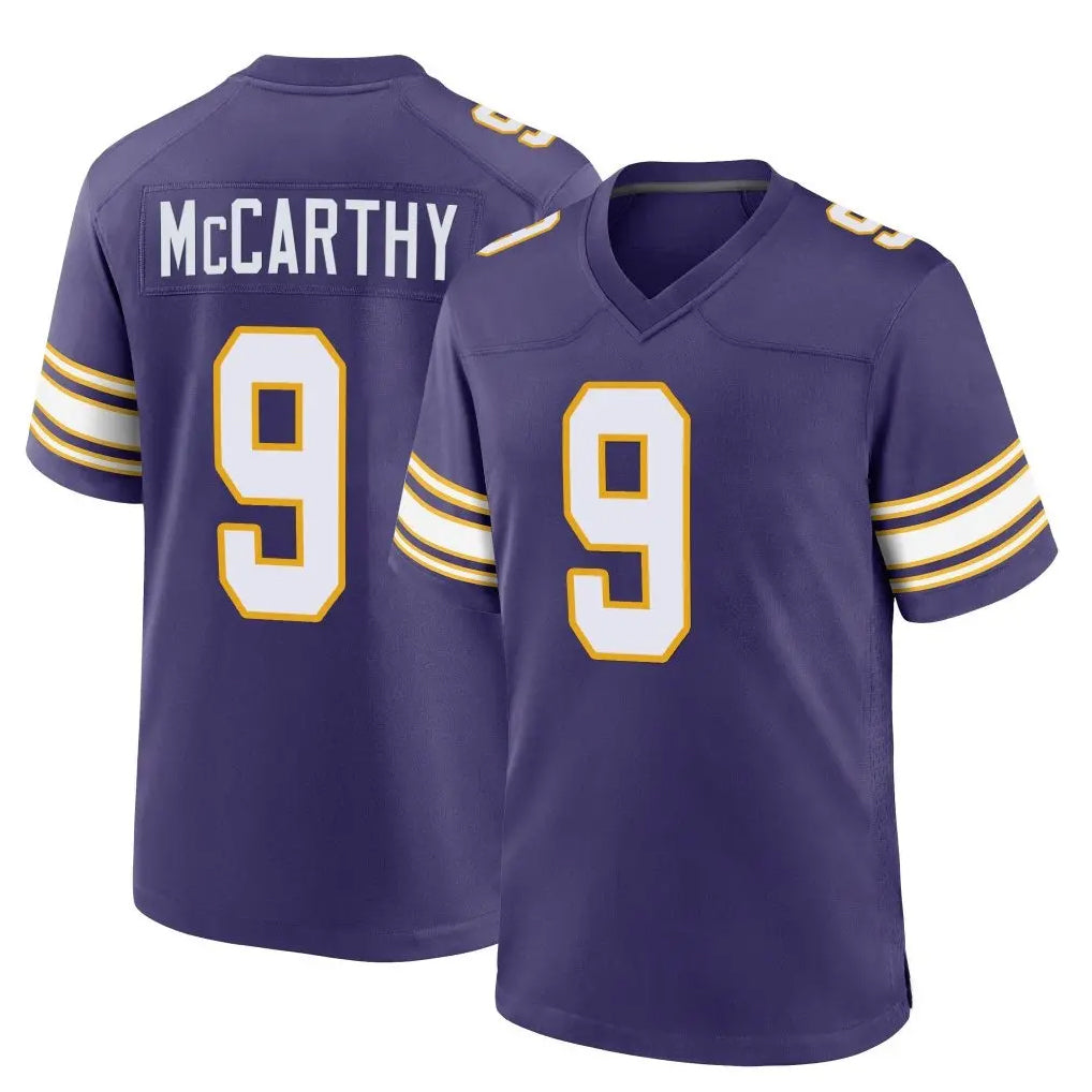 Seanshop M.Vikings #9 J.J. McCarthy Player Purple Classic Home Game Stitched Jerseys