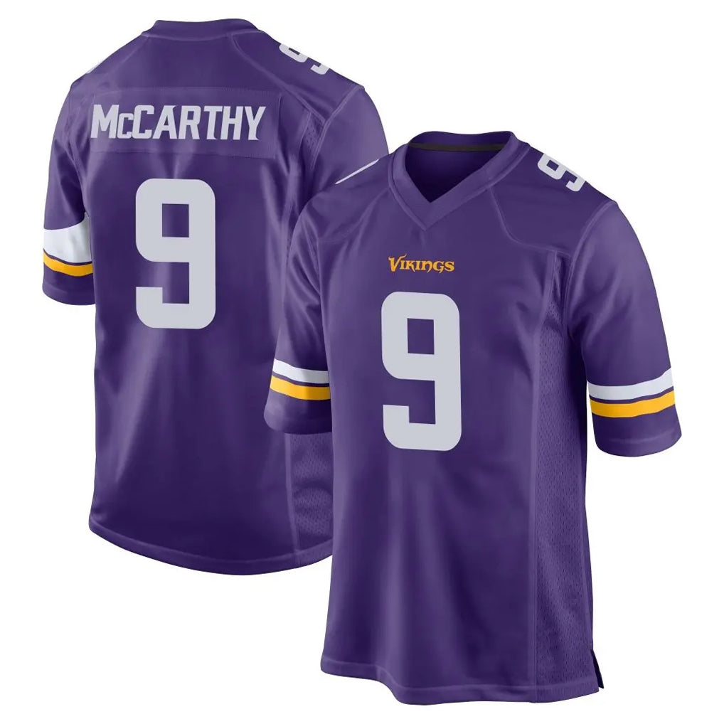 Seanshop M.Vikings #9 J.J. McCarthy Player Purple Home Game Stitched Jerseys