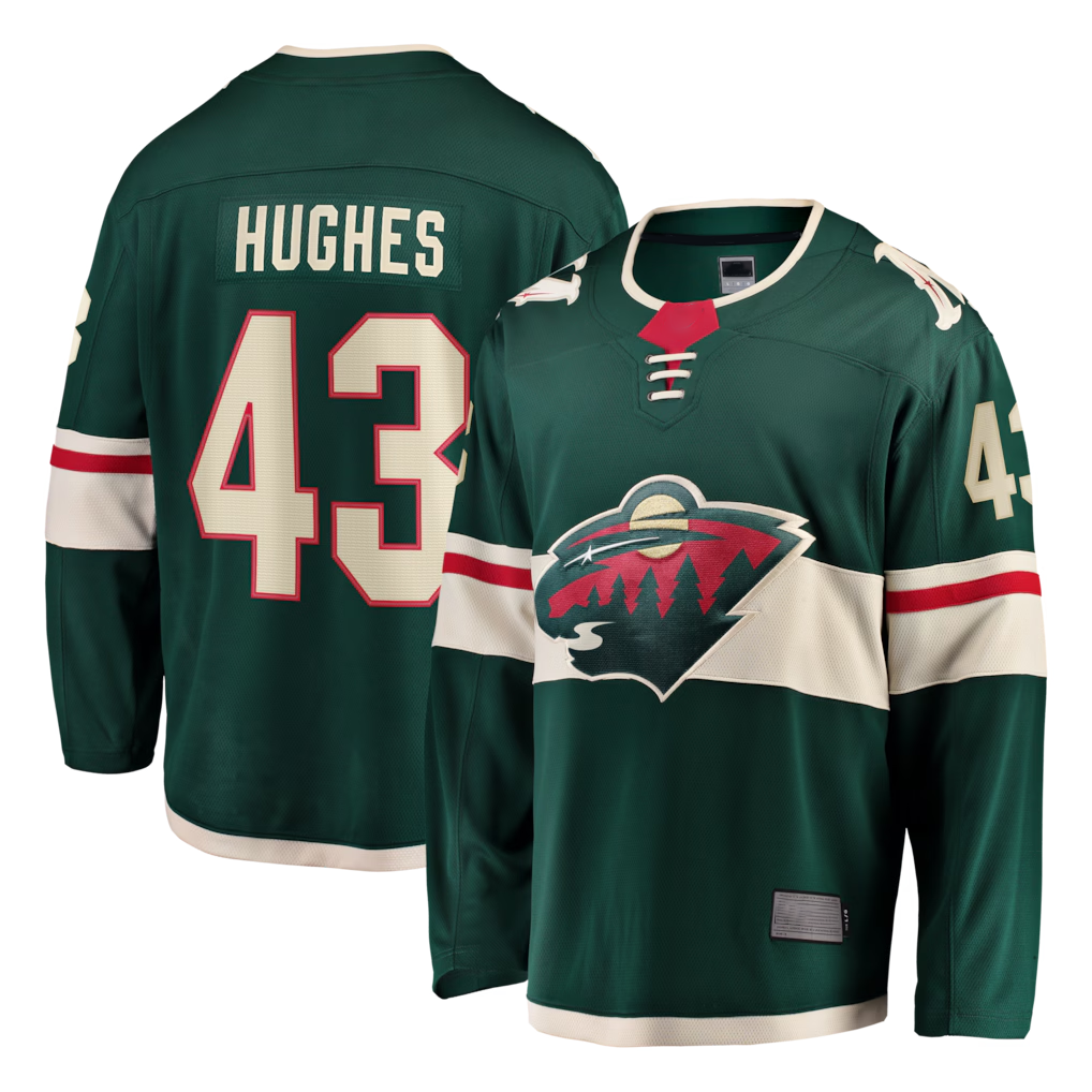 Seanshop M.Wild #43 Quinn Hughes Green Home Breakaway Jerseys