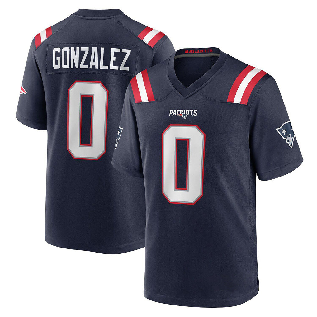 Seanshop NE.Patriots #0 Christian Gonzalez Player Navy Home Game Stitched Jerseys