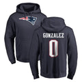 Seanshop NE.Patriots #0 Christian Gonzalez Player Navy LOGO Pullover Hoodies Home Game Stitched Jerseys